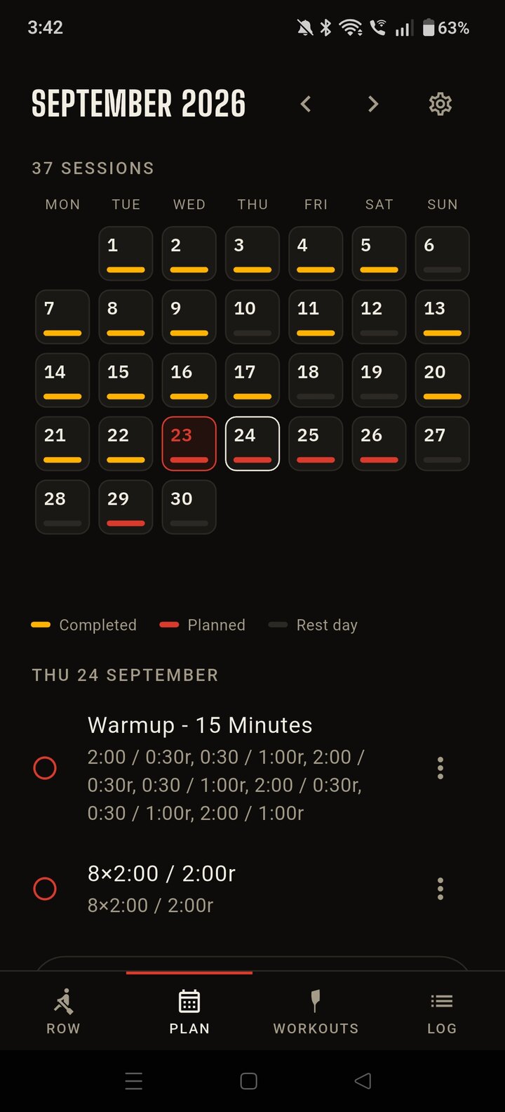 Downstream — your training calendar